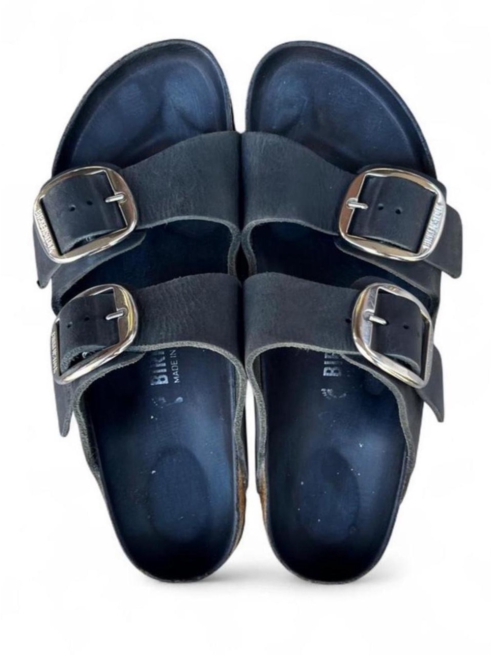 Birkenstock Arizona Big Buckle Black Oiled Leather Sandals EU 40 Womens 9 Narrow